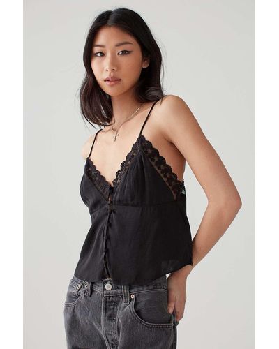 Urban Outfitters Uo Dinner & Drinks Cami - Black