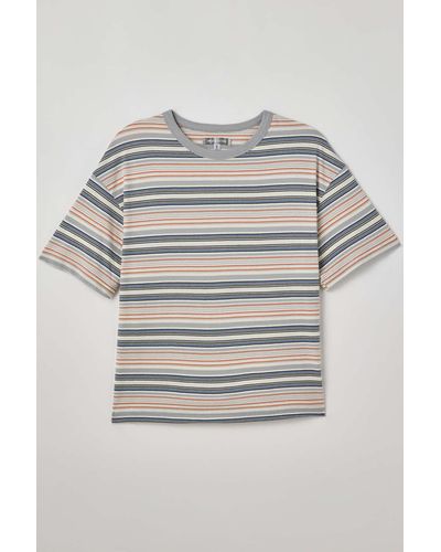 Urban Outfitters Uo Skate Stripe Tee In White,at - Gray