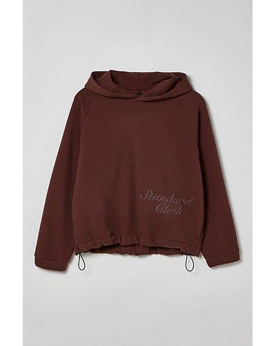 Standard Cloth Free Throw Graphic Hoodie Sweatshirt - Brown