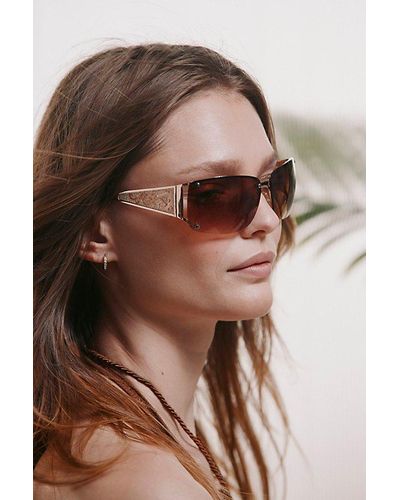Urban Outfitters Holly Metal Shield Sunglasses - Brown