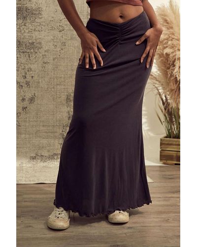 Urban Outfitters Uo Cupro Maxi Skirt - Black