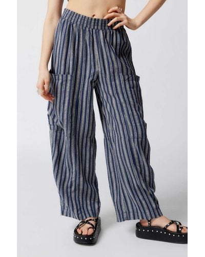 Urban Outfitters Uo Mae Linen Cargo Pant - Blue