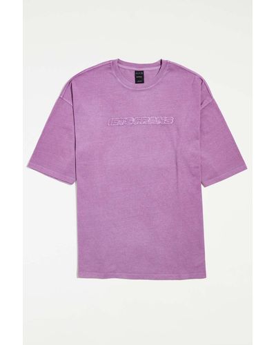 iets frans... Large Logo Embroidery Tee In Purple At Urban Outfitters