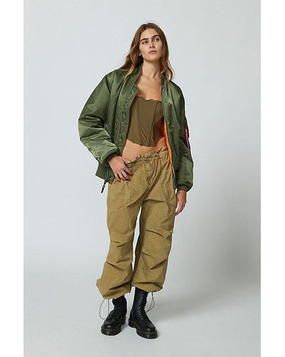 Urban Outfitters Uo Sloan Nylon Baggy Balloon Pant - Green