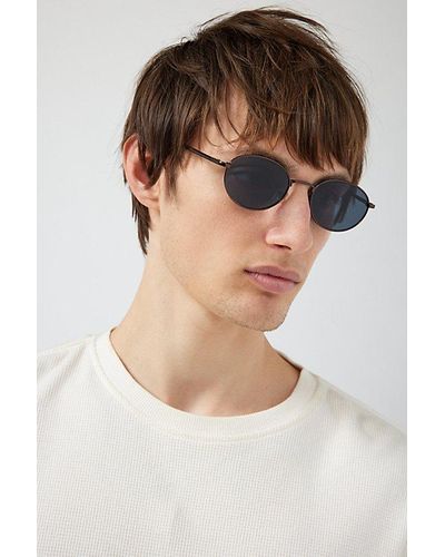 Urban Outfitters Walker Metal Oval Sunglasses - Black
