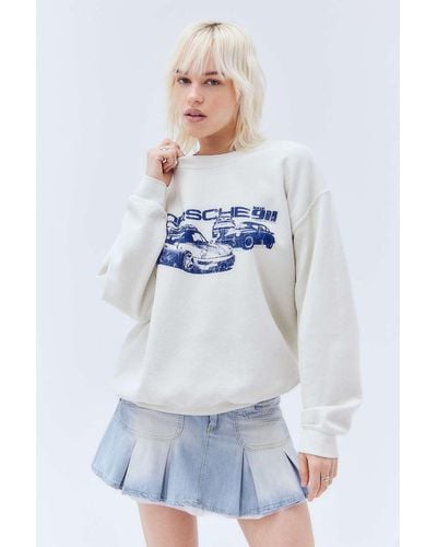 Urban Outfitters Uo White Porsche Sweatshirt