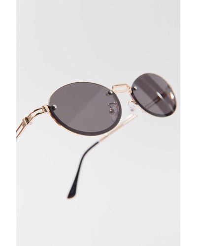 Urban Outfitters Noah Rimless Oval Sunglasses - Black