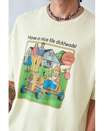 Urban Outfitters Uo - t-shirt have a nice life" mit grafik von steven rhodes - Blau