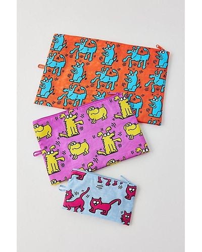BAGGU X Keith Haring Go Pouch Set - Pink