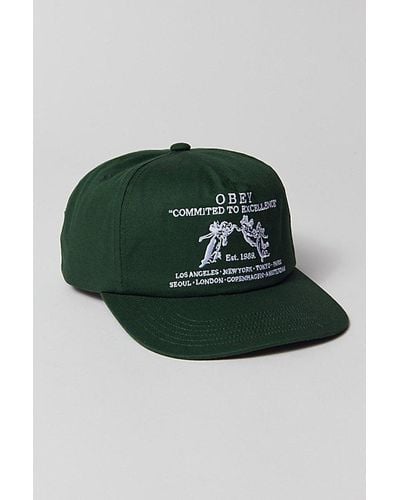 Obey Excellence 5-Panel Snapback Hat - Green