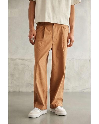 Standard Cloth Jason Taupe Wide Leg Trousers - Brown