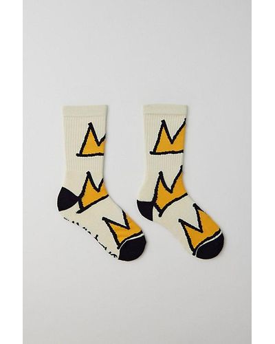 Urban Outfitters Basquiat Crown Crew Sock - Metallic