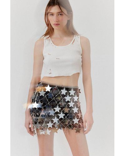 Urban Outfitters Vega Mirrored Star Skirt - White