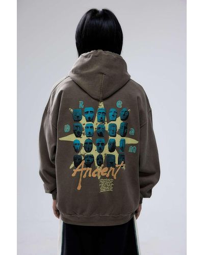 Urban Outfitters Uo Brown Ancient Hoodie - Black