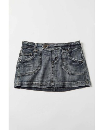 Urban Renewal Vintage Y2k Mudd Low-rise Denim Mini Skirt - Blue