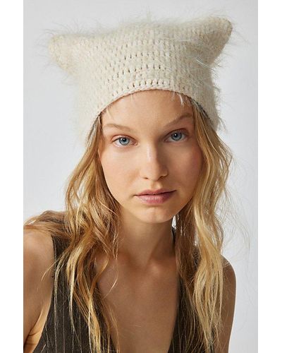Urban Outfitters Mylo Fuzzy Ear Beanie - Brown
