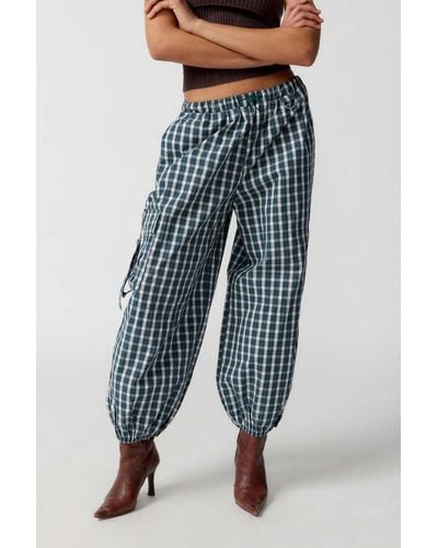 Urban Outfitters Uo Jana Printed Balloon Cargo Pant - Blue