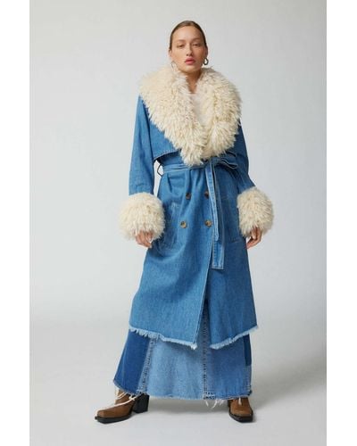 Blank NYC Crash Course Denim Duster Jacket In Light Blue,at Urban Outfitters
