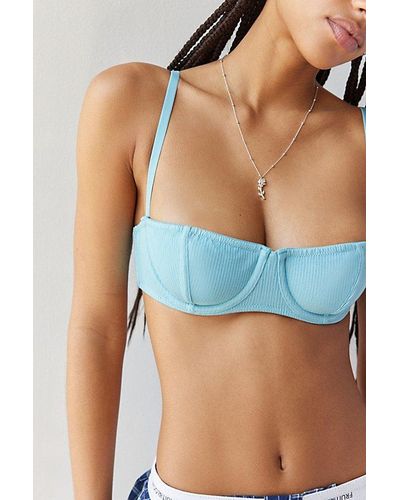 Out From Under Back To Basics Underwire Balconette Bra - Blue