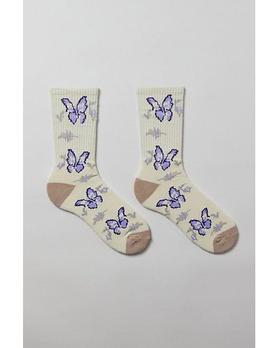 Urban Outfitters Butterfly Crew Sock - Purple