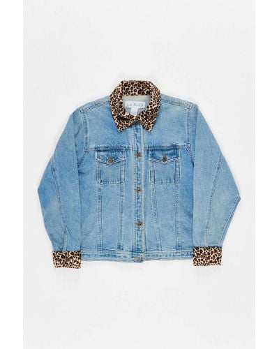 Leopard print shop trim jacket