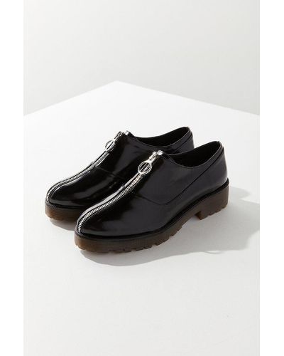 Urban Outfitters Tanis Zip-front Oxford - Black