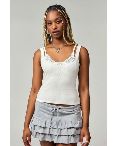 Urban Outfitters Uo Truly Double Layer Cami - White
