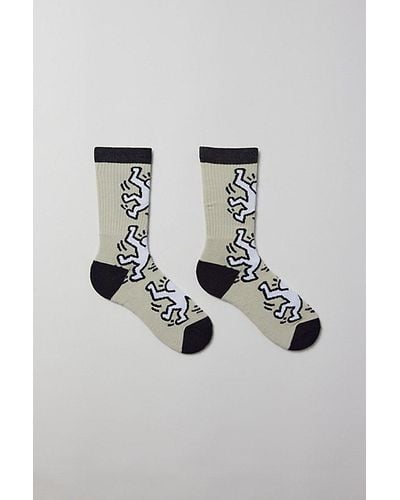 Urban Outfitters Keith Haring Dancing Figure Crew Sock - Blue