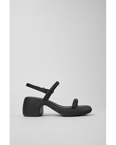 Camper Thelma Leather Heeled Sandal - Gray