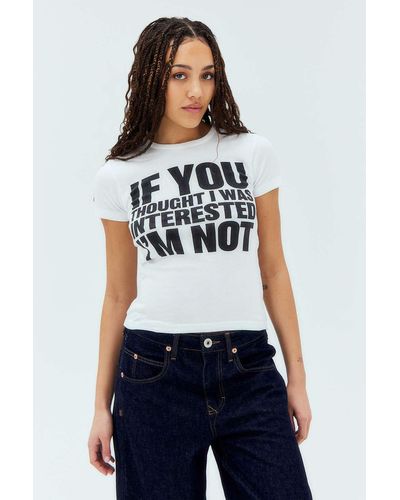 Urban Outfitters Uo If You Thought I Was Interested Baby T-shirt Top - Blue