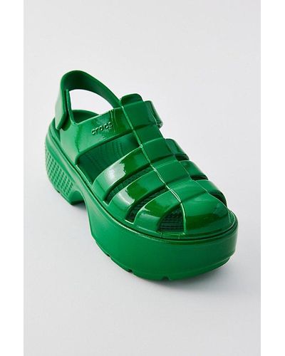 Crocs™ Stomp High Shine Fisherman Sandal - Green