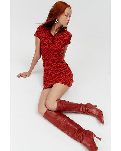 Urban Outfitters Uo Hazel Printed Mini Dress - Red