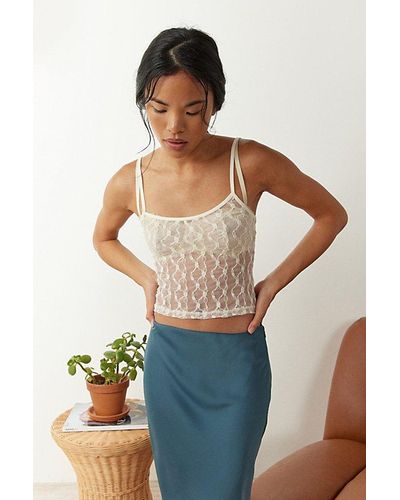Out From Under Lovella Sheer Lace Cami - Blue