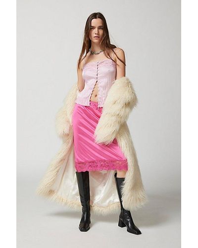 Urban Renewal Remade Overdyed Slip Skirt - Pink