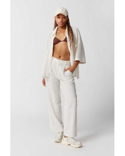 Urban Outfitters Uo Helena Linen Trouser Pant - White