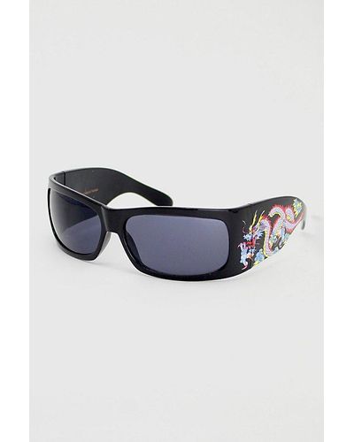 Urban Outfitters Vintage Drift Rectangle Sunglasses - Blue
