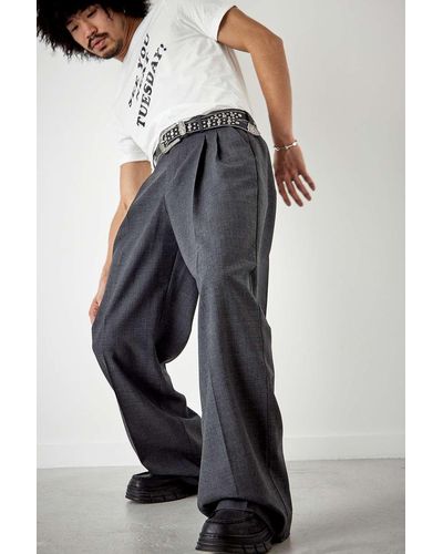 Urban Renewal Made From Remnants Charcoal Wide Leg Trousers - Grey