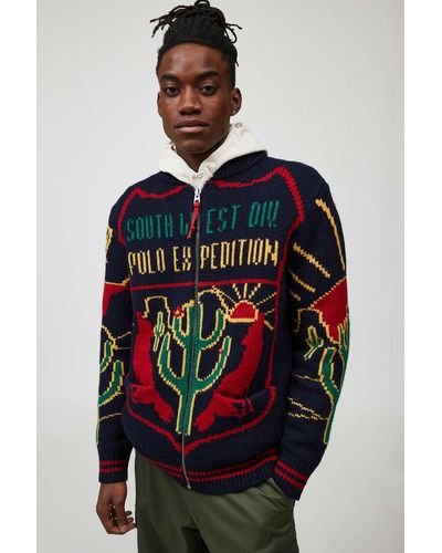 Polo Ralph Lauren Wool Graphic Full-zip Sweater - Multicolour