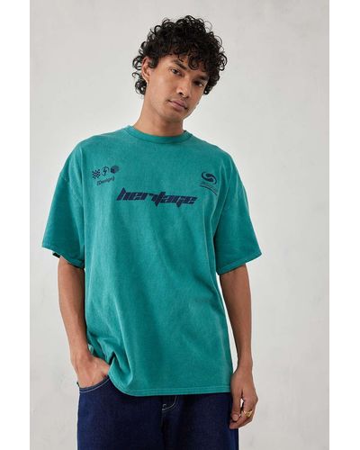 Urban Outfitters Uo Teal Heritage Sports T-shirt - Green