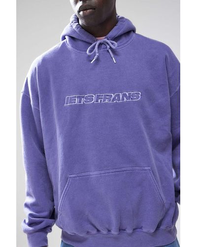 iets frans... Purple Overdyed Big Embroidered Hoodie