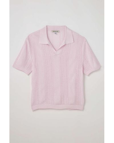 Urban Outfitters Uo Director Popover Polo Shirt - Pink