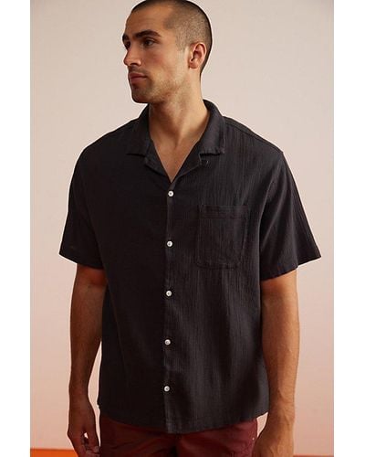 Standard Cloth Liam Crinkle Shirt Top - Black