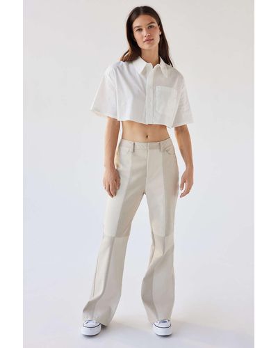 Urban Outfitters Uo Christy Faux Leather Colorblock Pant - White
