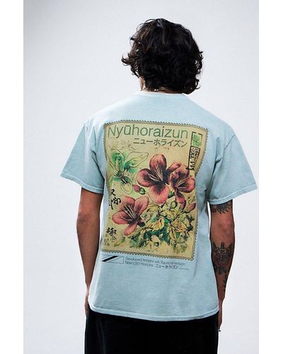 Urban Outfitters Uo Light Floral Horizon Tee - Green