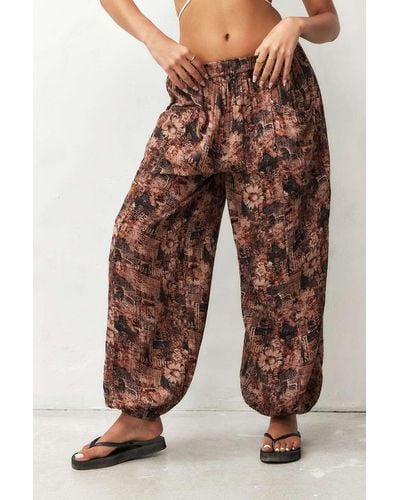 Out From Under Tristan Photo Print Beach Trousers - Brown