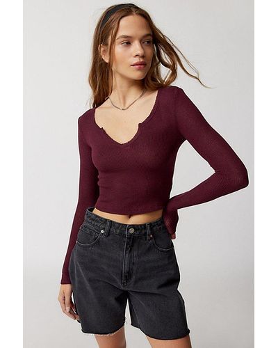 Out From Under Lias Notch Neck Top - Purple