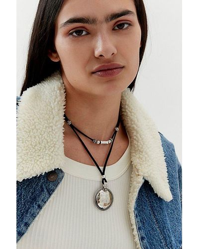 Urban Outfitters Orion Circular Pendant Layered Necklace - Metallic