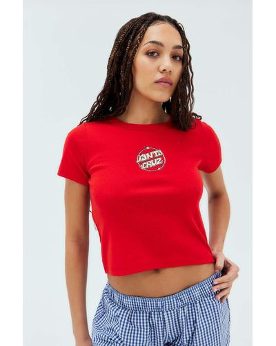 Santa Cruz Glint Ringer T-shirt - Red