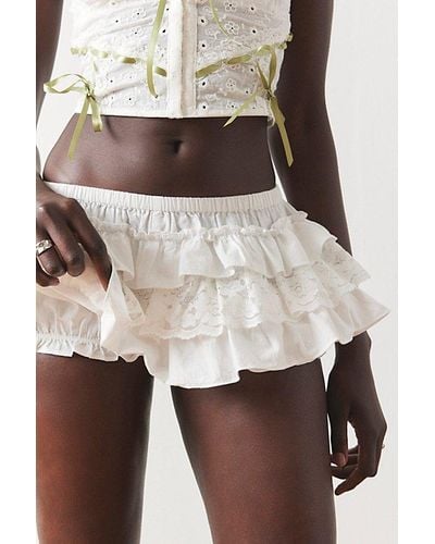 Out From Under Dolce Verano Ruffle Bloomer Micro Short - Natural