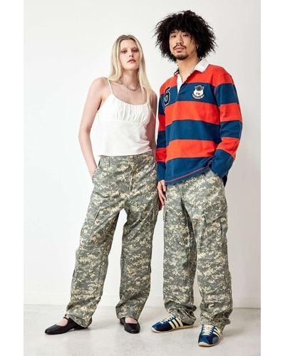 Urban Renewal Salvaged Deadstock Camouflage Cargo Trousers - Natural
